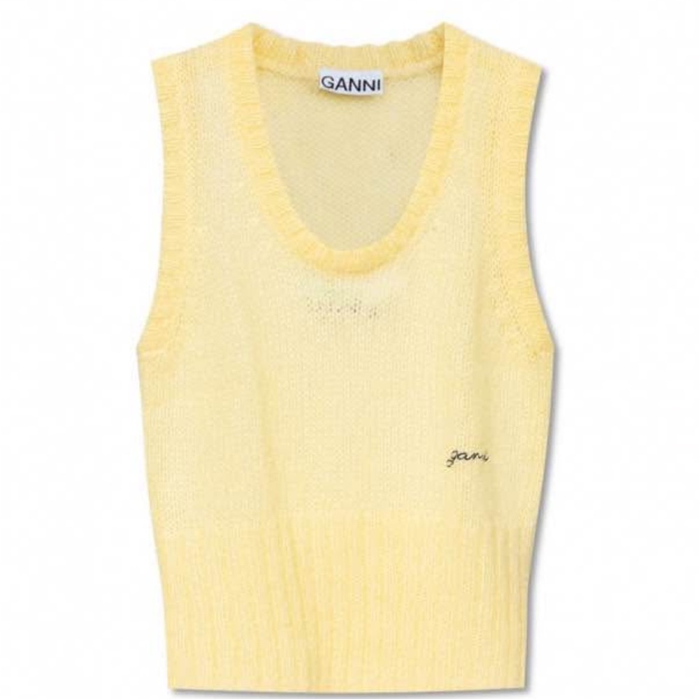 Ganni Butter Yellow sweater vest
